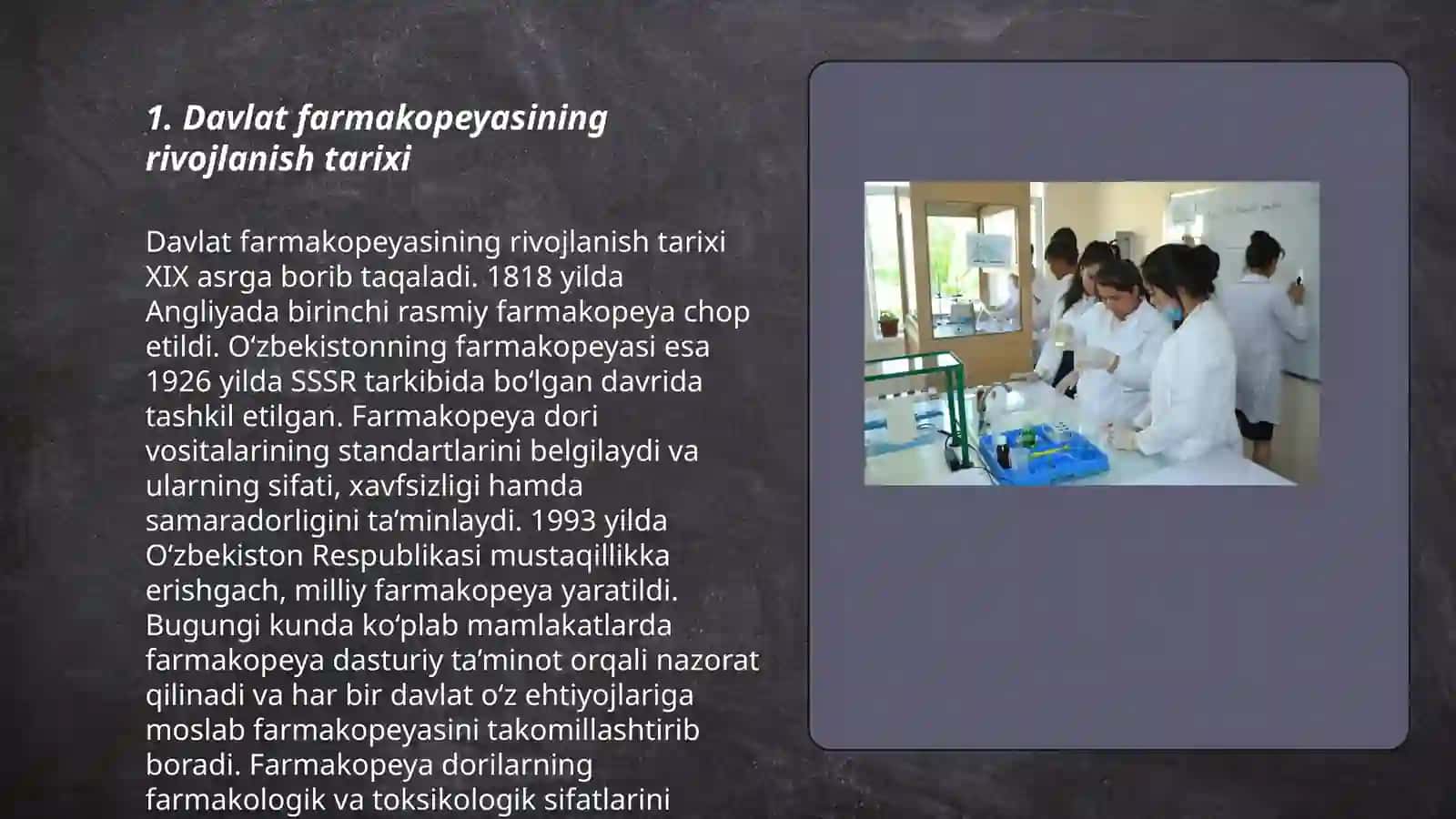 Davlat farmakopiyasi tarixi Tuzilishi.Dorilarnining sanoat texnoogiyasi asosiy tushunchalar va atamalari 3