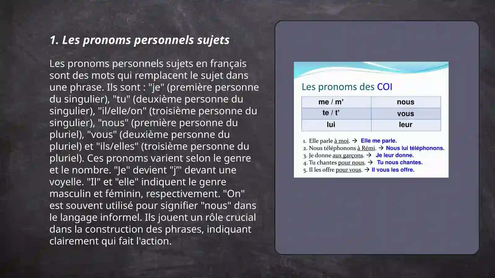 Les pronoms personnels 3