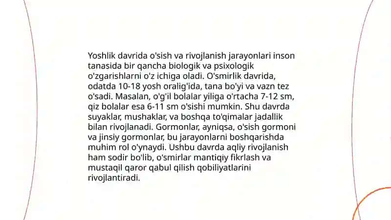 Yoshlik davrlarining morfologik va fiziologik xususiyatlari 3