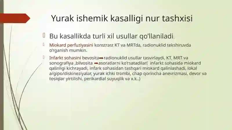 Yurak ishemik kasalligi nur tashxisi 3