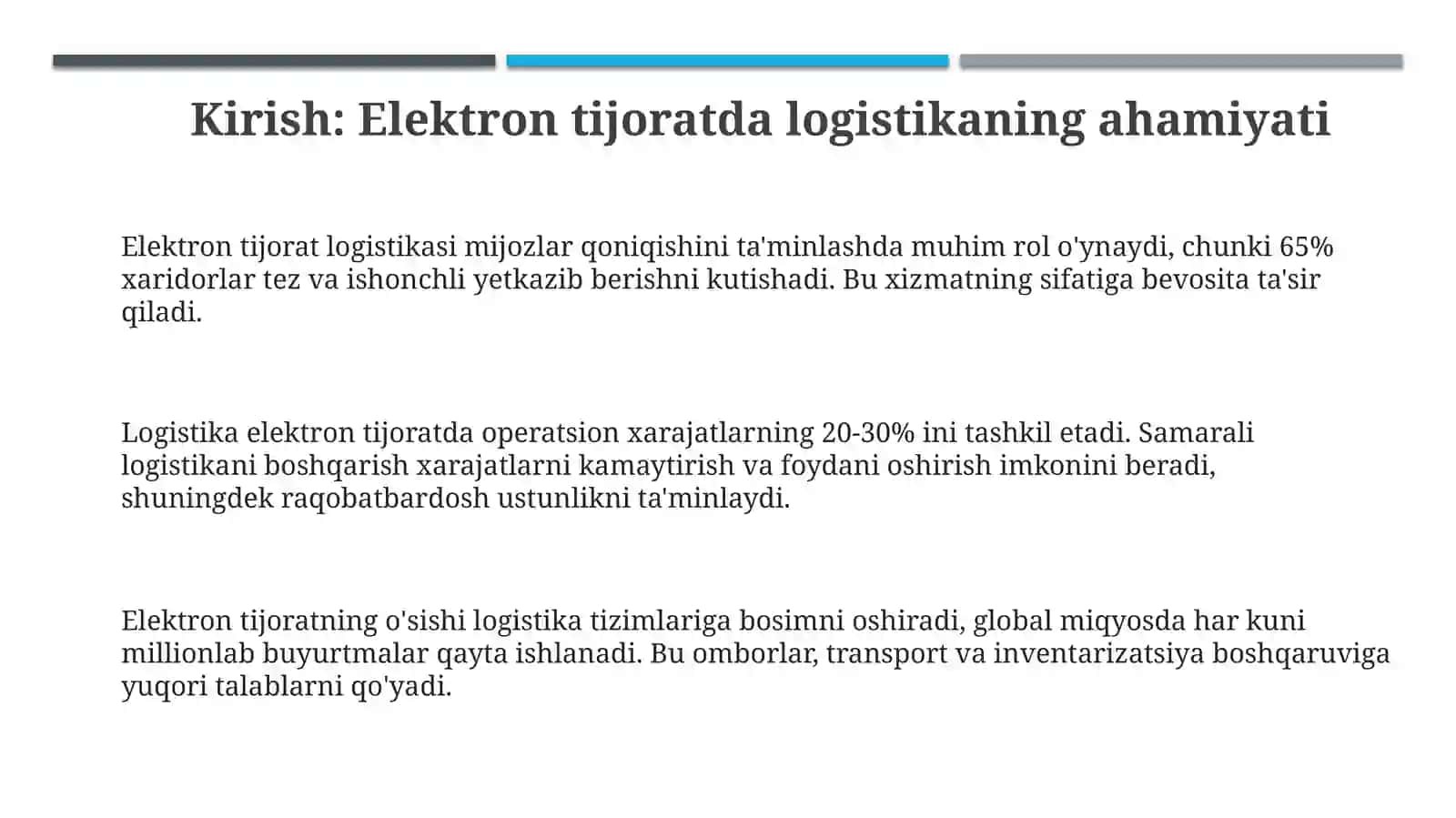 Elektron tijorat (e-commerce)da logistika tizimlarini tashkil etish 3