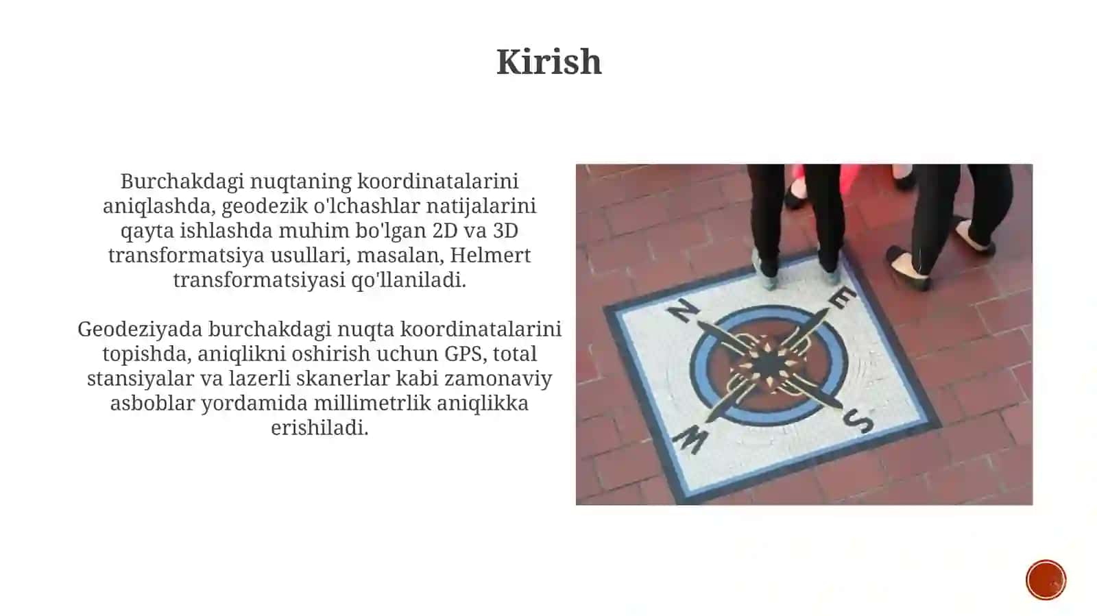 Bino burchagidagi nuqtaning koordinatalarini aniqlash 3