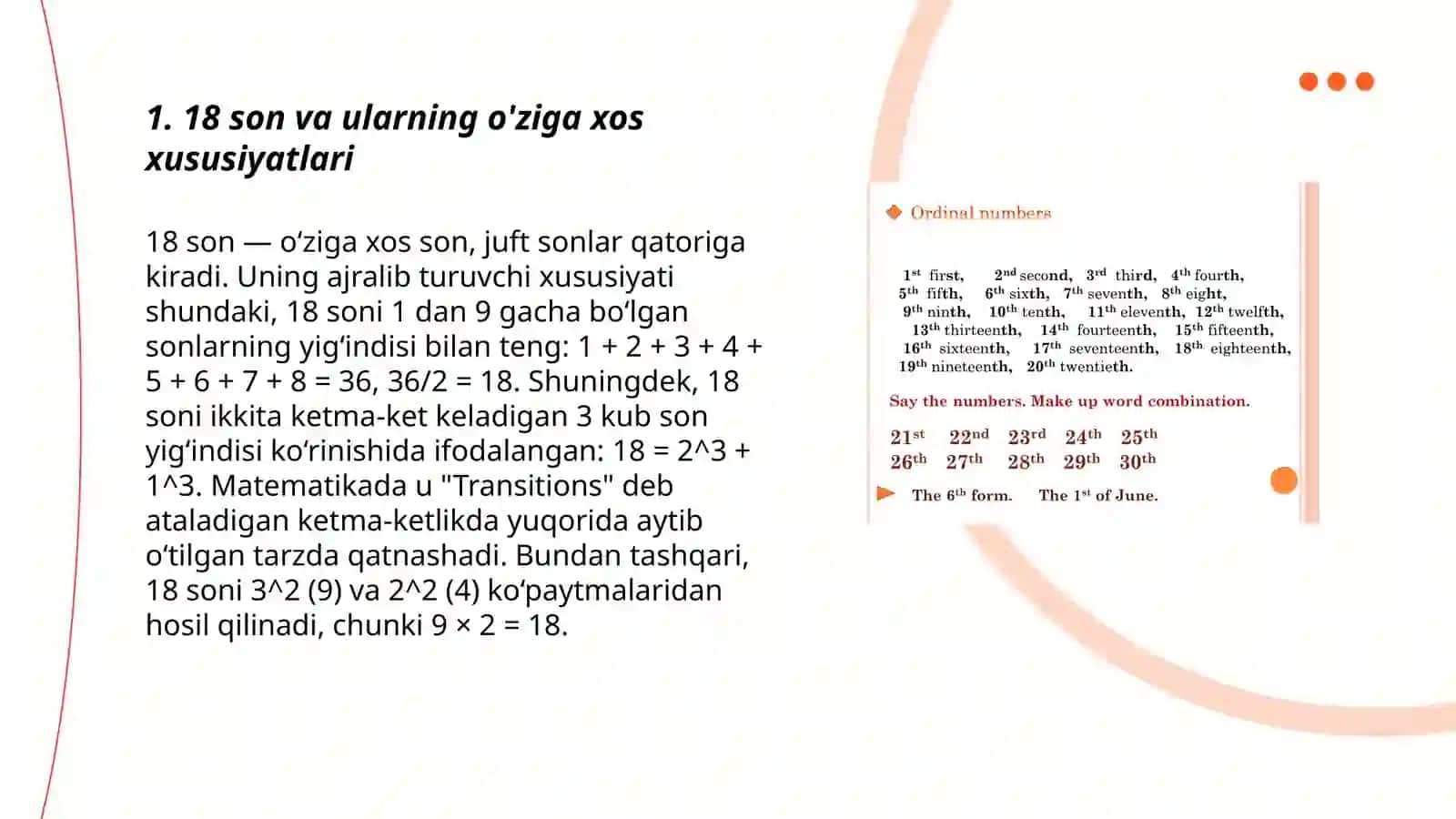 18 son va ularning o'ziga xos xususiyatlari 3