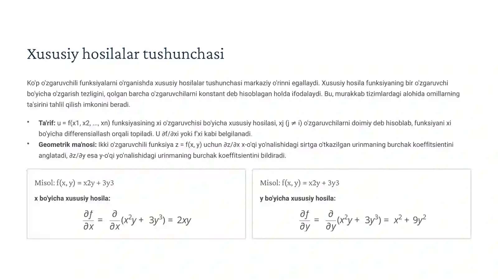 Ko'p o'zgaruvchili funksiya uchun to'liq differensial va invariantlik 3