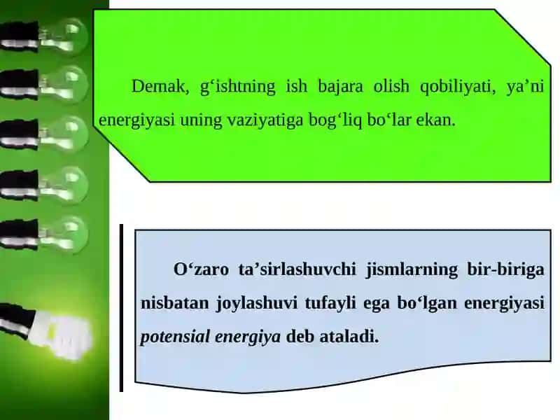 ENERGIYA TURLARI. QUVVAT 3