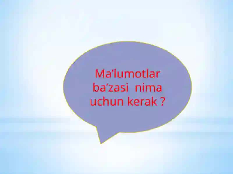 MS Access dasturida ishlash. Ma’lumotlar bazasini yaratish usullari 3