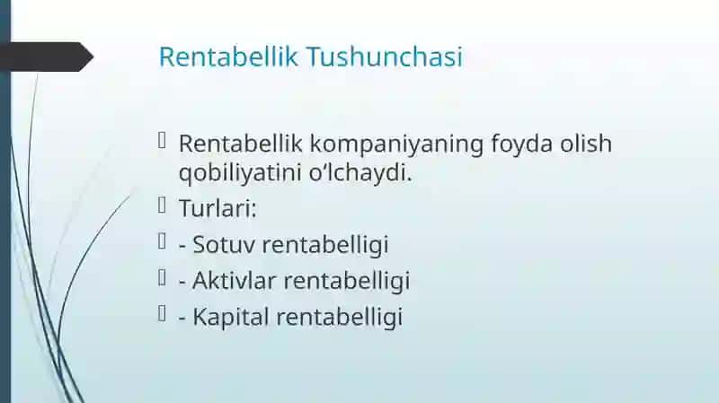 Rentabellik Ko'rsatkichlari va Marjinal Tahlil Metodikasi 3