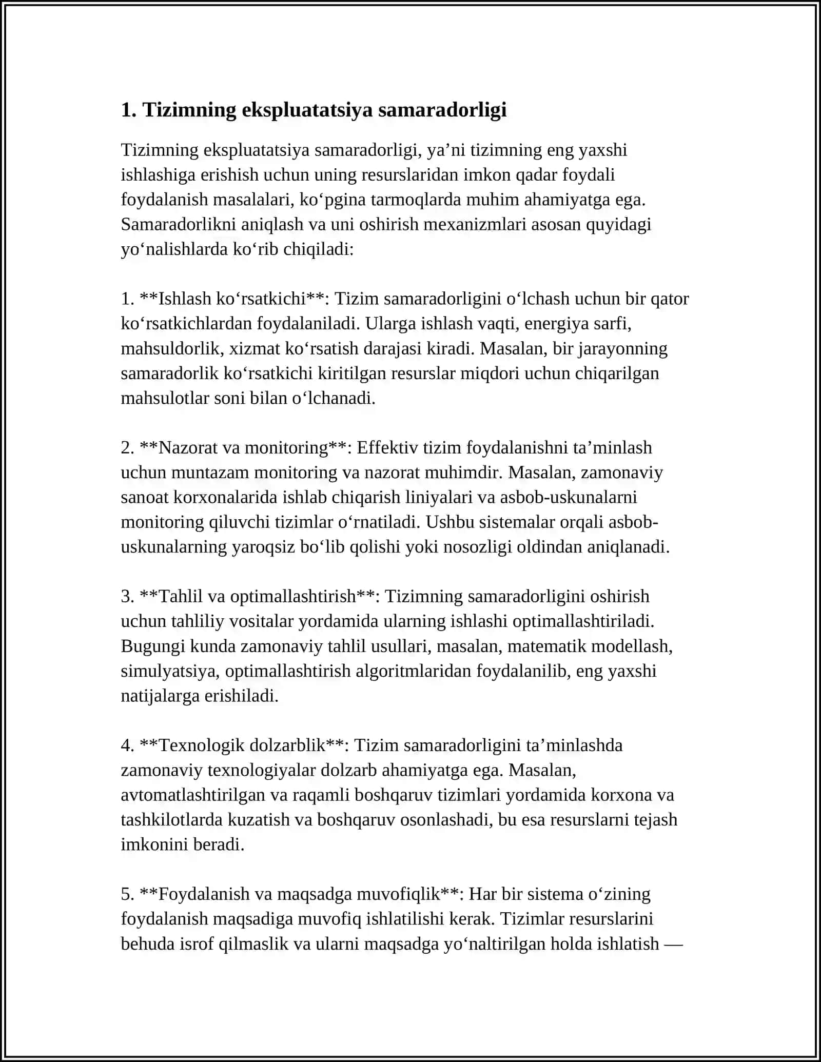 TTA TIZIMINING EKSPLUTATSIYA-TEXNIK XUSUSIYATLARI 3
