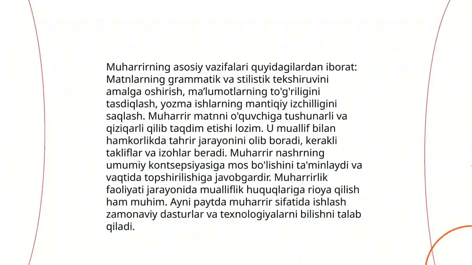 Muharrir kim va u nima bilan shug’ullanadi? O’zbekistondagi muharrirlar faoliyati 3