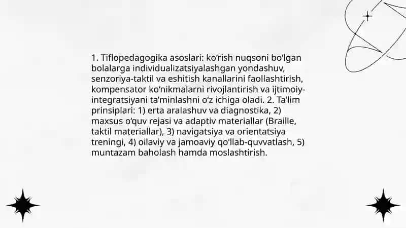 Tiflopedagogika.Ko'rishida nuqsoni bor bolalar 3