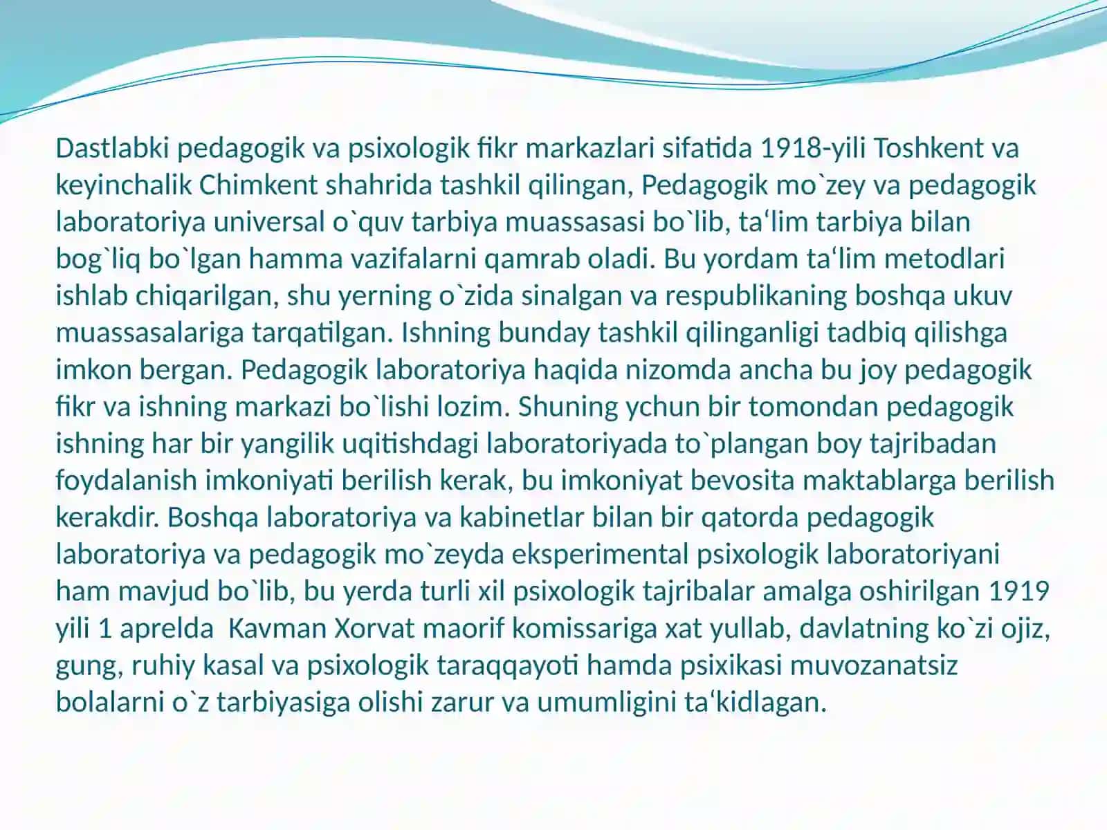 O’zbekistonda psixologiyaning rivojlanish tarixi 3