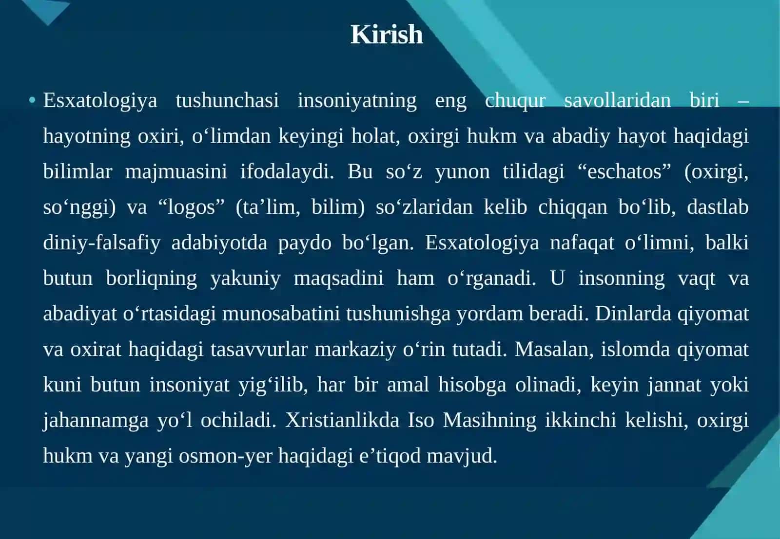 Esxatologiyaning Mohiyati: Qiyomat va Oxirat Dunyosi 3