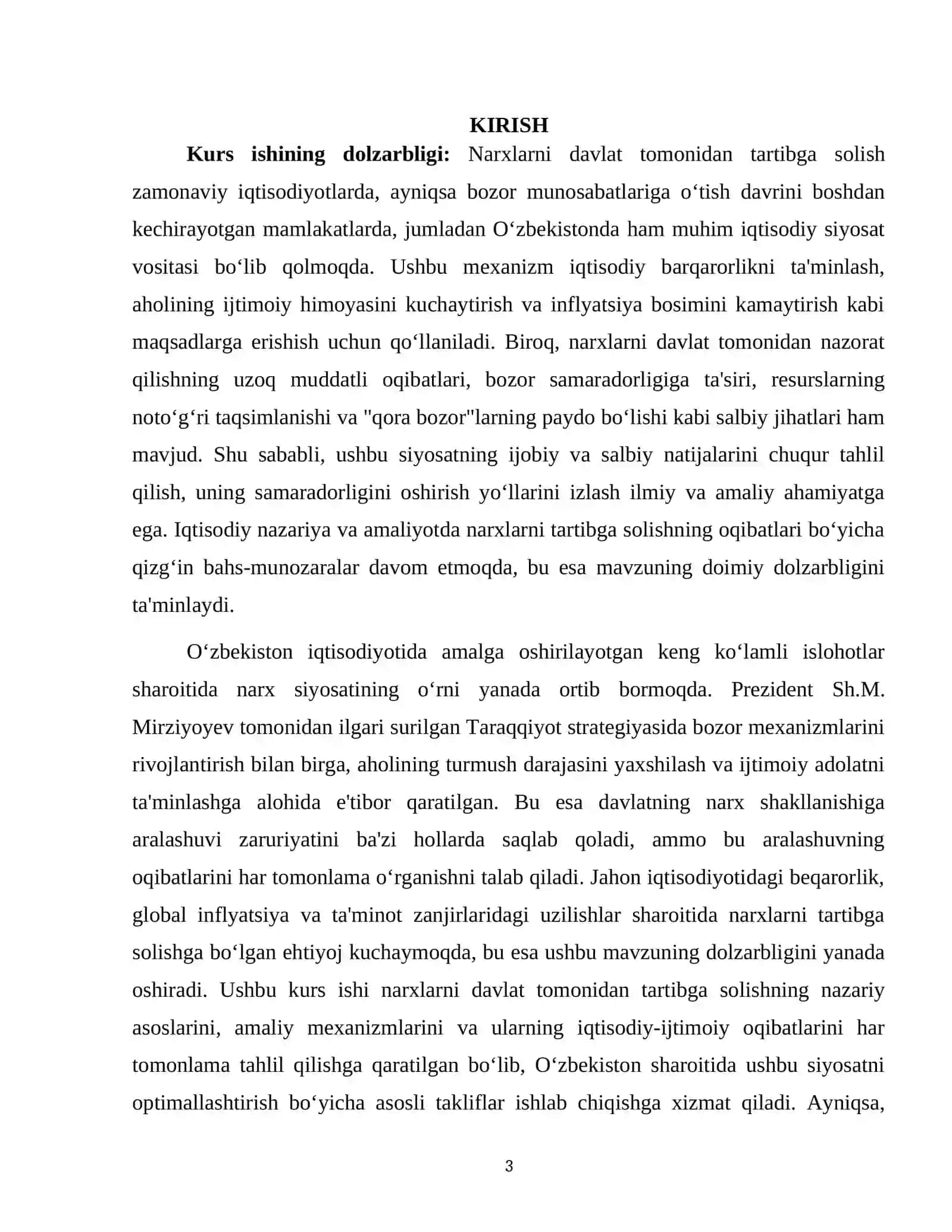 "NARXLARNI DAVLAT TOMONIDAN TARTIBGA SOLISHNING OQIBATLARI" 3