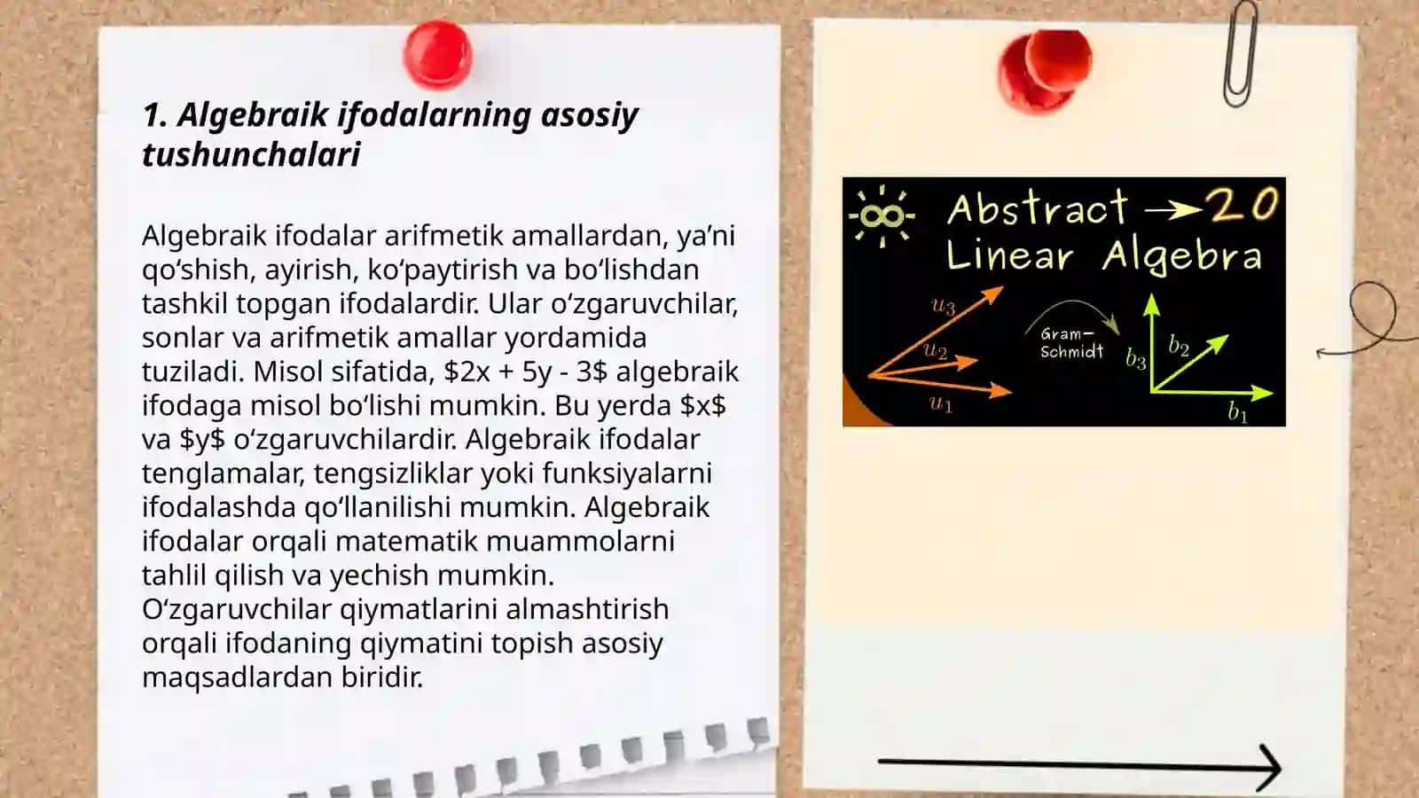 Algebraik ifodalarni qiymatini topish 3