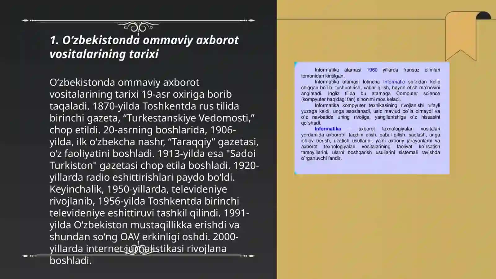 Oʻzbekistonda ommaviy axborot vositalarining faoliyati ( oʻzgarish va muammolar ) 3