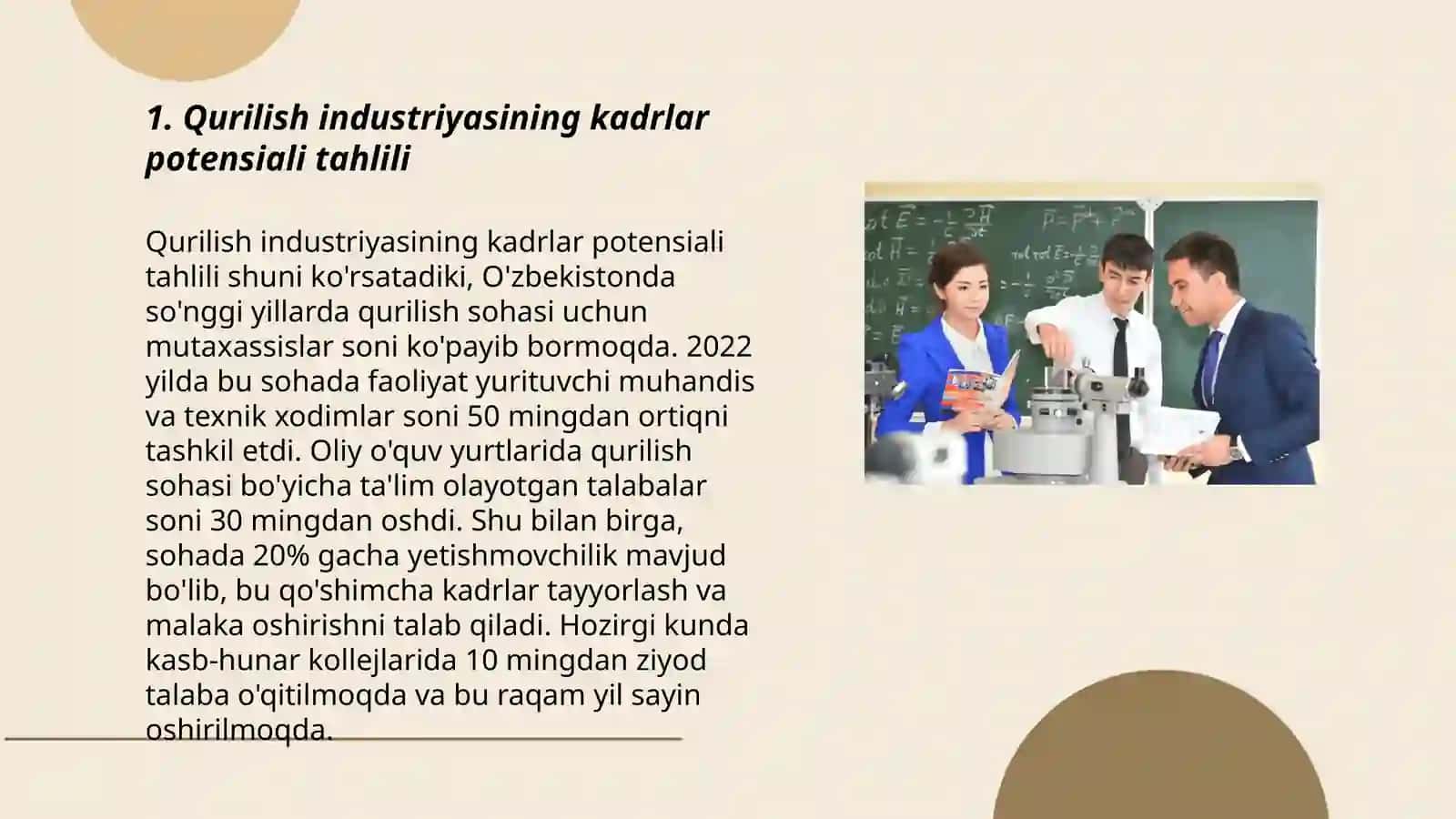 Qurilish industriyasi kadrlar potensiali va bozor munosabatlari sharoitida uni shakllantirish muammolari 3