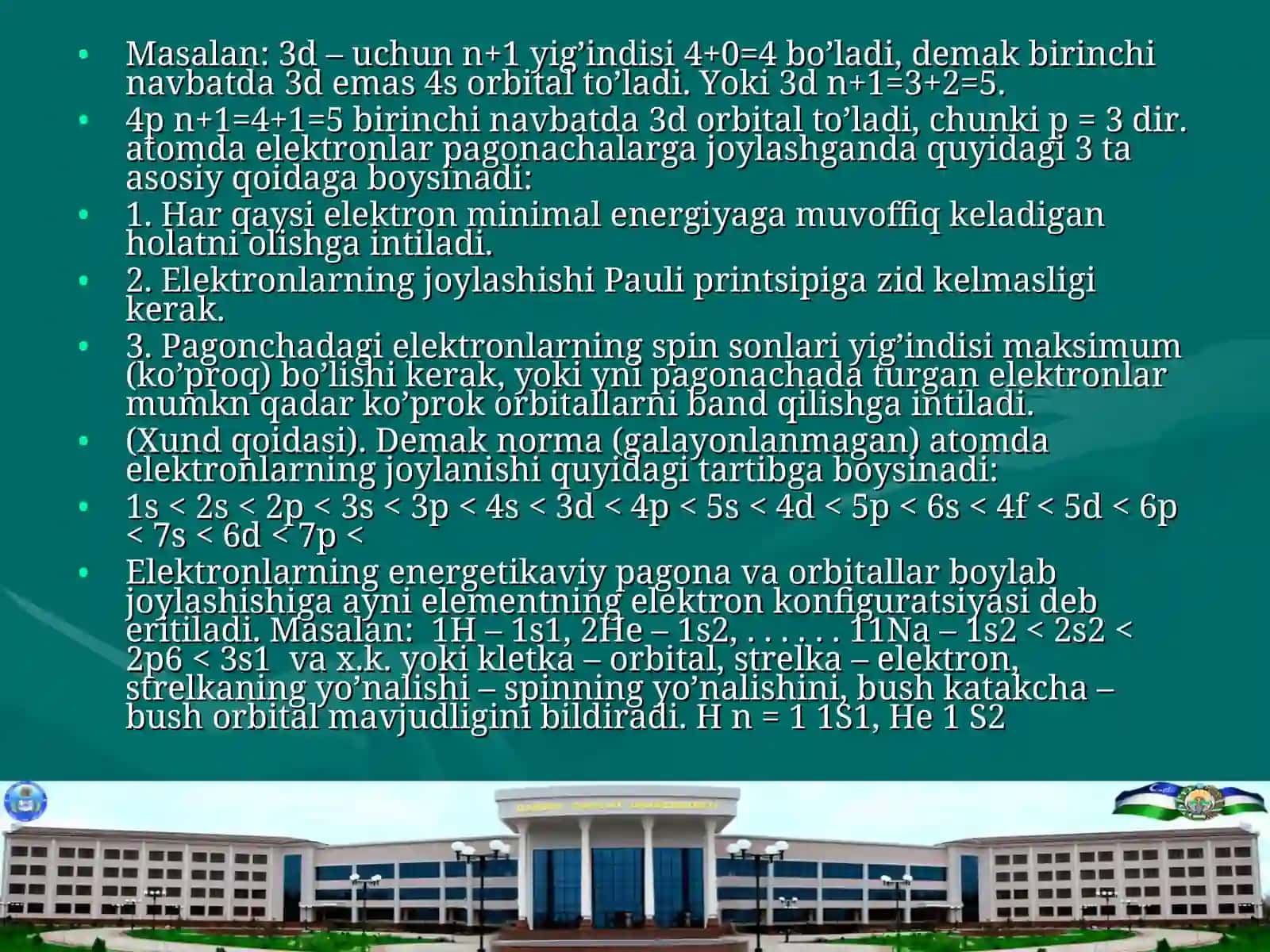 Molekulyar orbitallar (mo)nasariyasi. energetik darajasi 3