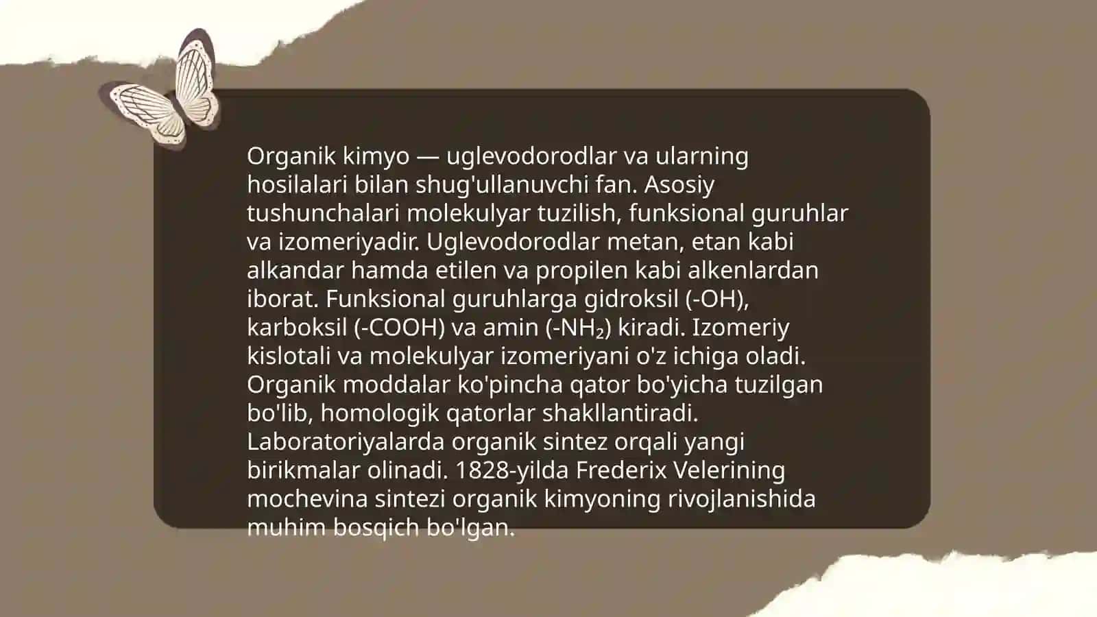 Organik kimyo fanining asosiy qonunlari hamda ularning ahamiyati 3