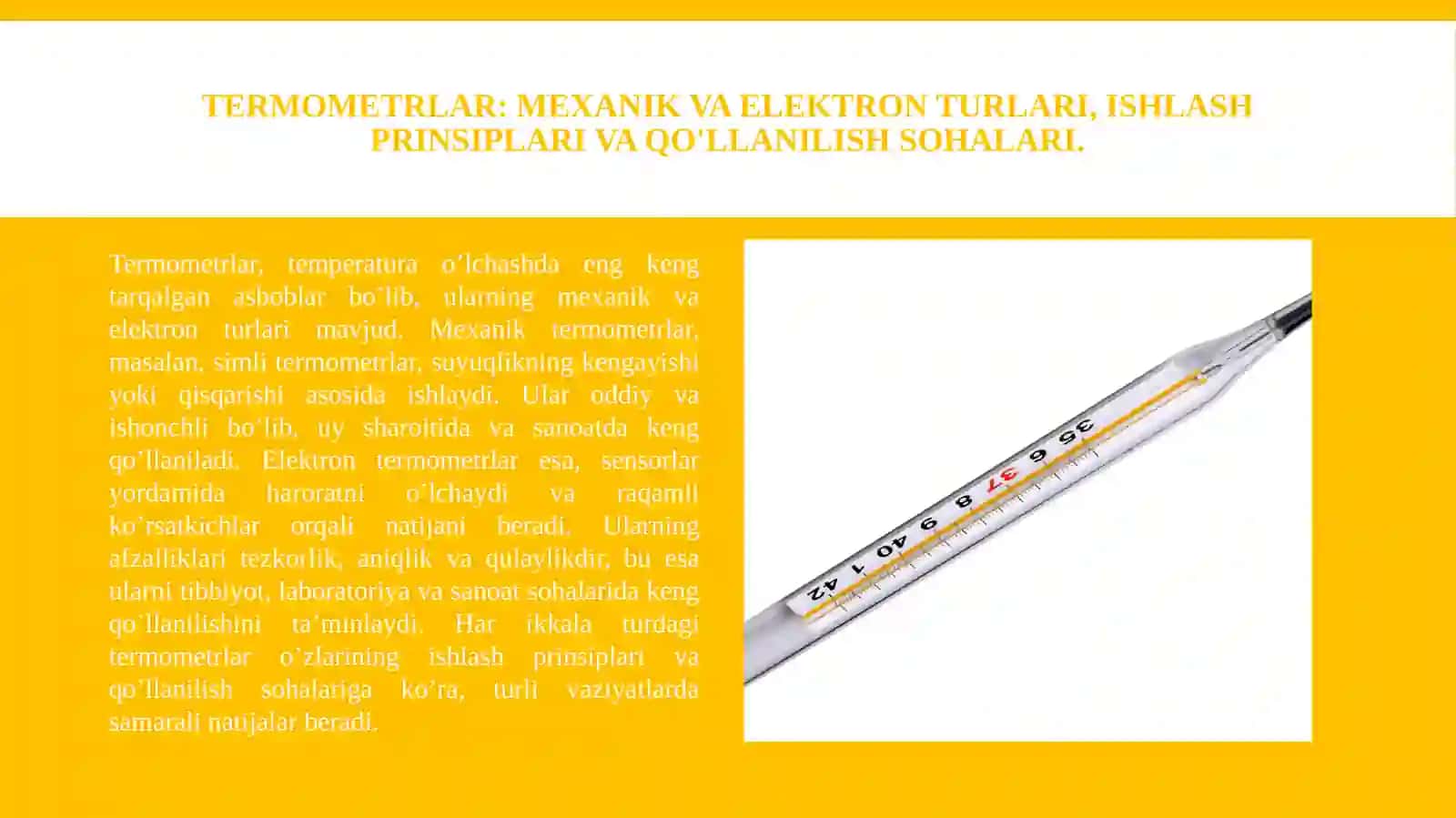 Temperatura o‘lchash asboblarining turlari. 3