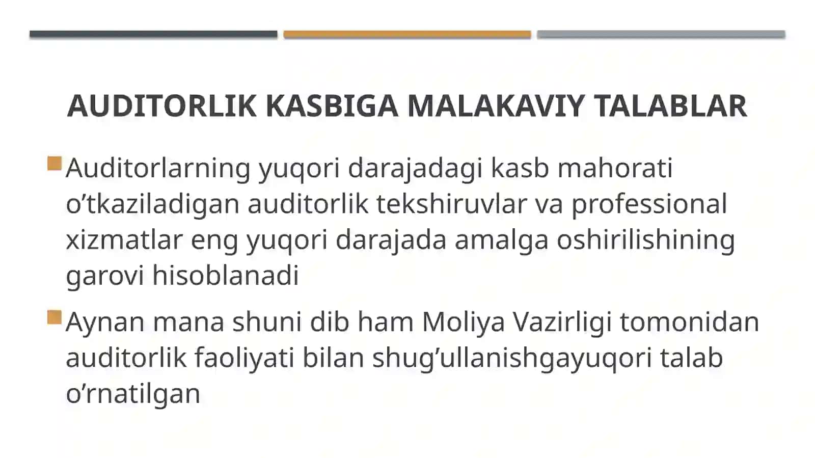 Auditorlikka sertifikat berish talablari 3