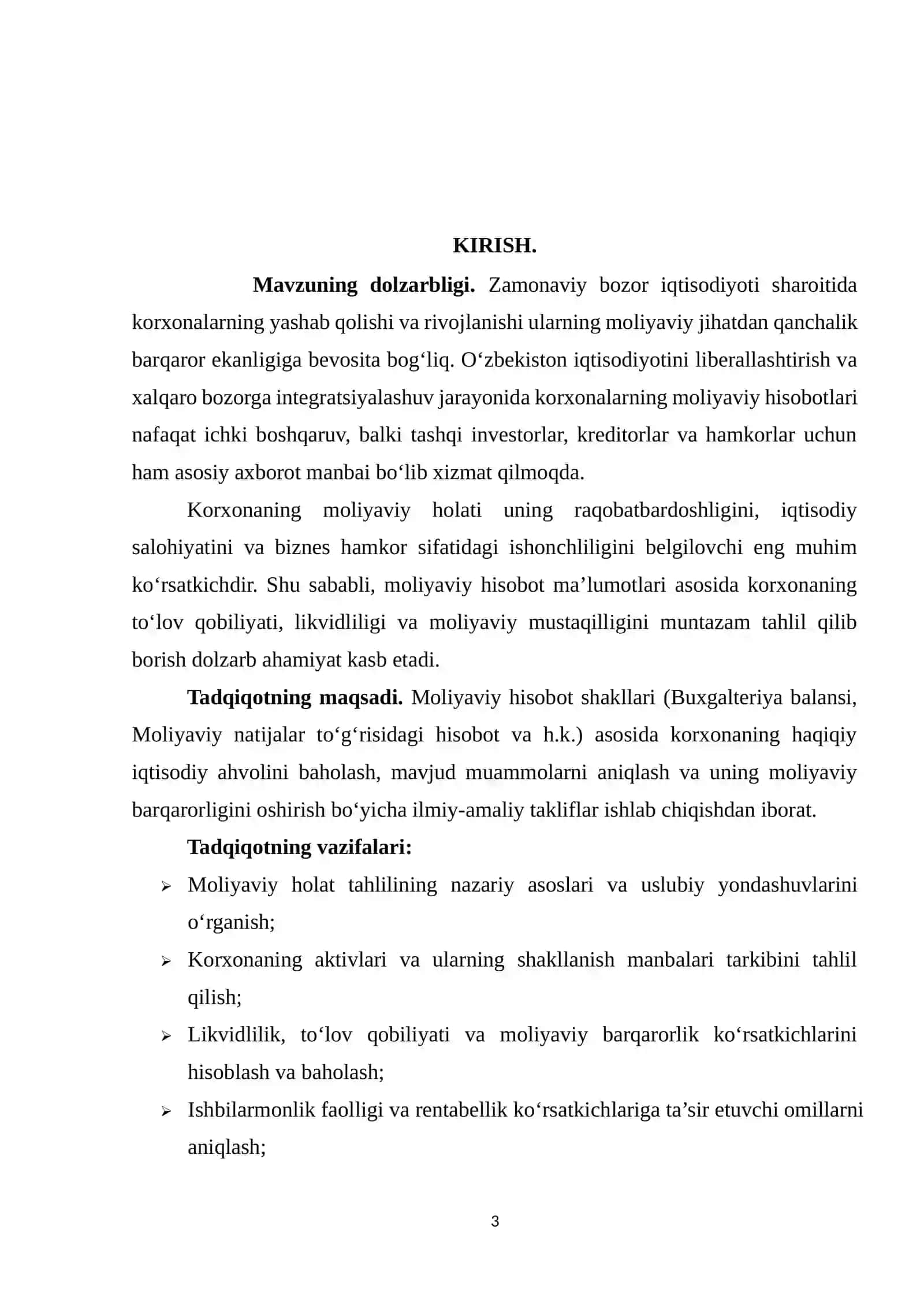 MOLIYAVIY HISOBOT ASOSIDA KORXONANING MOLIYAVIY HOLATINI TAHLIL QILISH 3