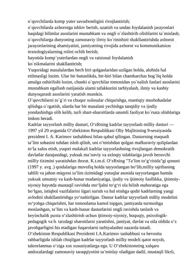 Kadrlar tayyorlash milliy dasturi 3
