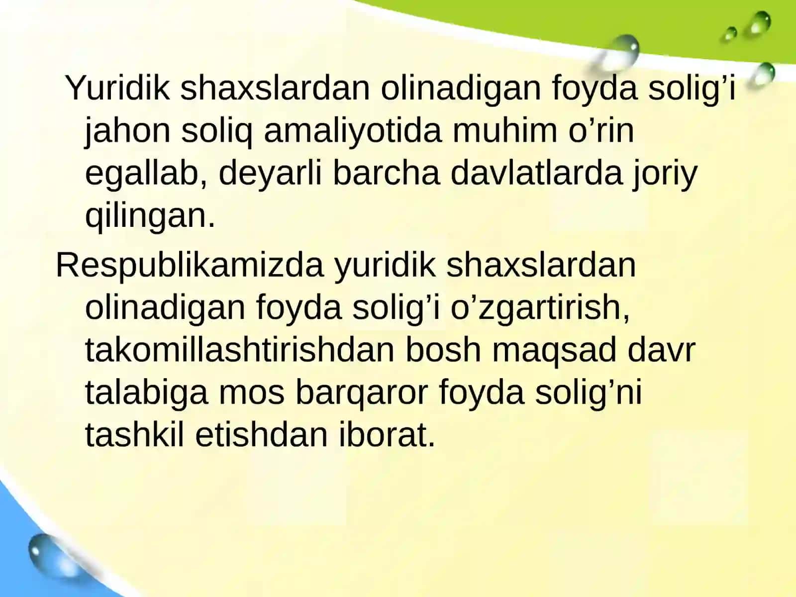 Yuridik shaxslardan undiriladigan foyda solig’i 3