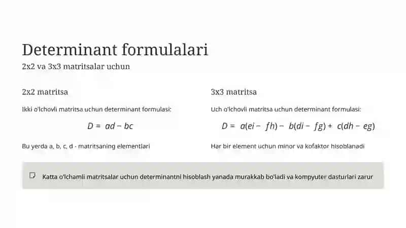 Determinantlarni Mathcad dasturi orqali hisoblash 3
