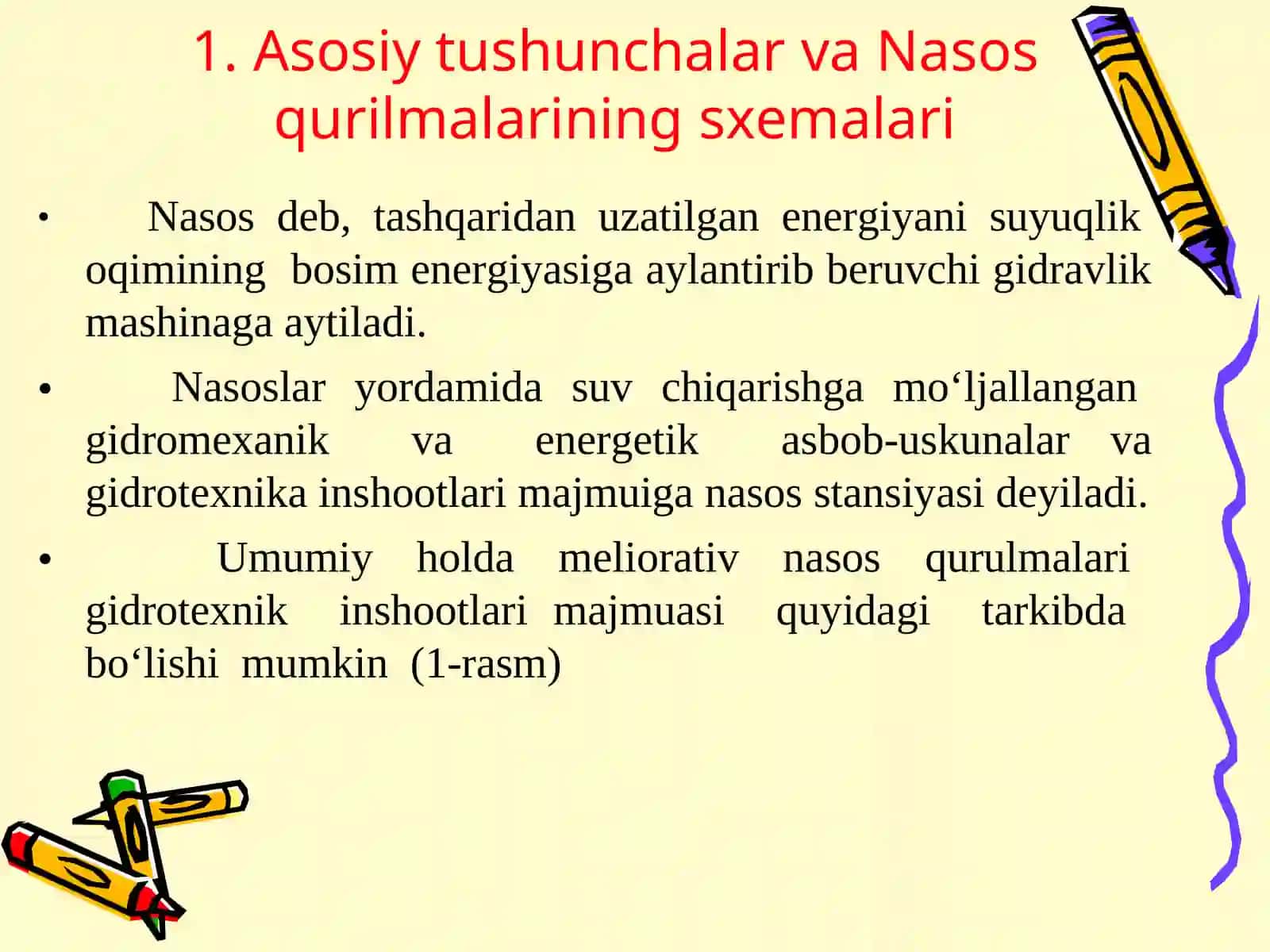 Gidroenergetika soxasida qo’llaniluvchi nasoslar va nasos qurilmalari 3