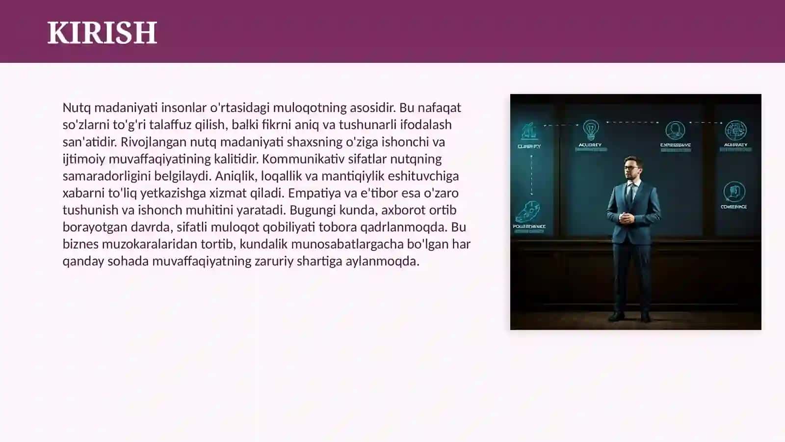 NUTQ MADANIYATI. NUTQNING KOMMUNIKATIV SIFATLARI 3