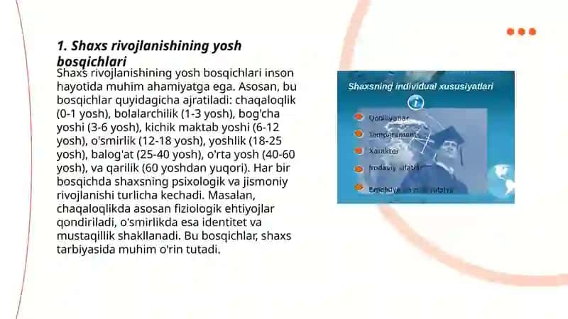Shaxs rivojlanishining yosh va psixologik xususiyalari 3