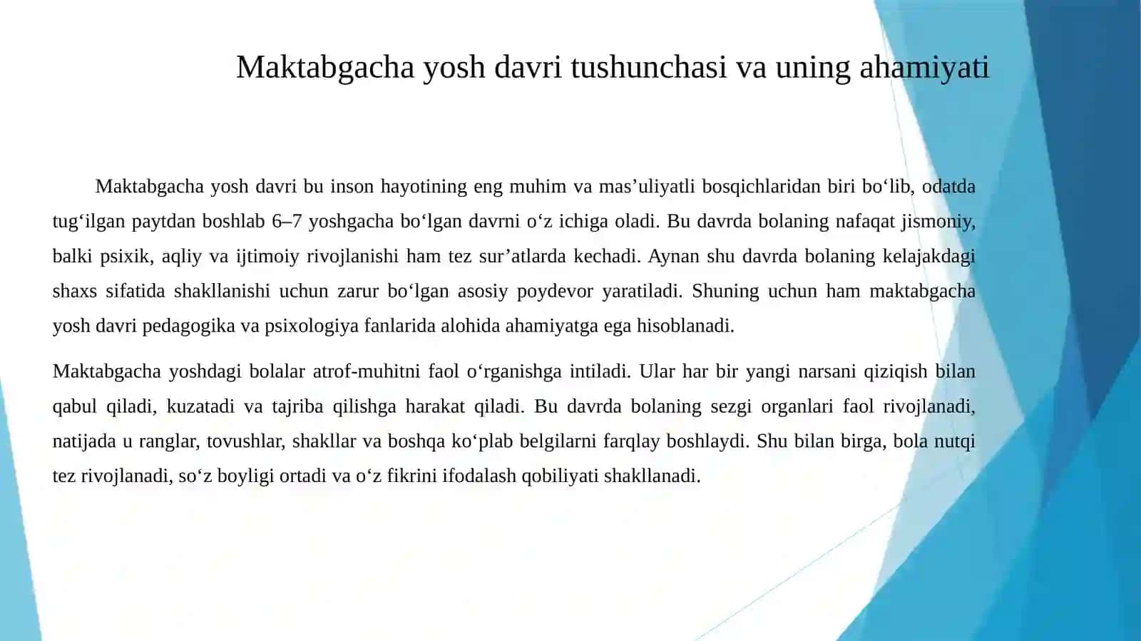 Maktabgacha yosh davridagi bolalar psixologiyasi 3