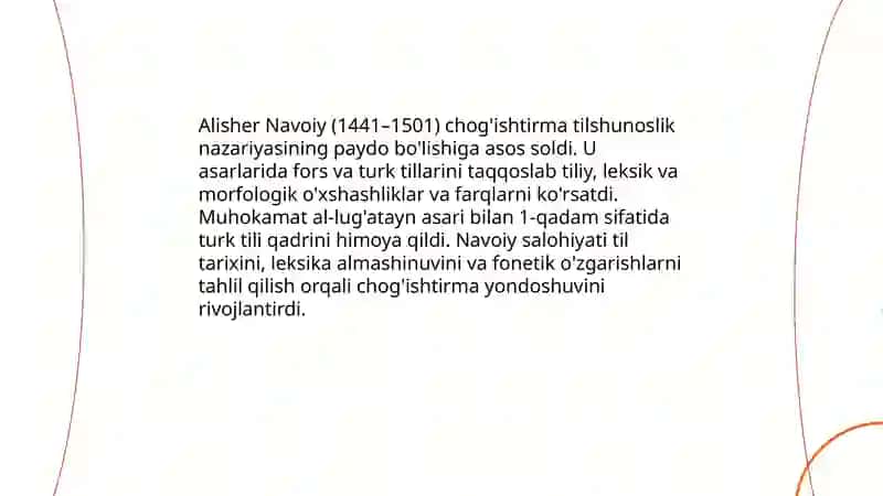 Alisher Navoiyning chog'ishtirma tilshunoslikka asos solishi 3