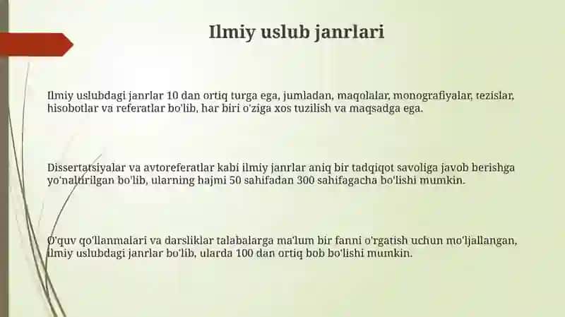 Ilmiy uslub janrlari 3
