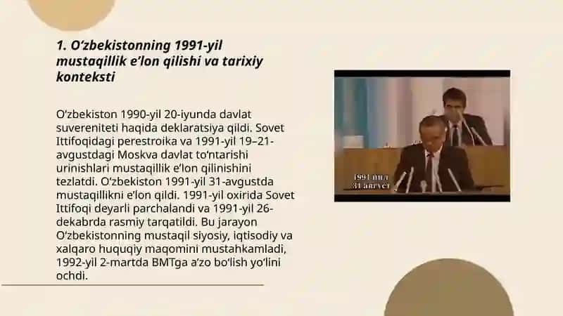 O‘zbekiston Respublikasi tashkil topishining tarixiy ahamiyati 3