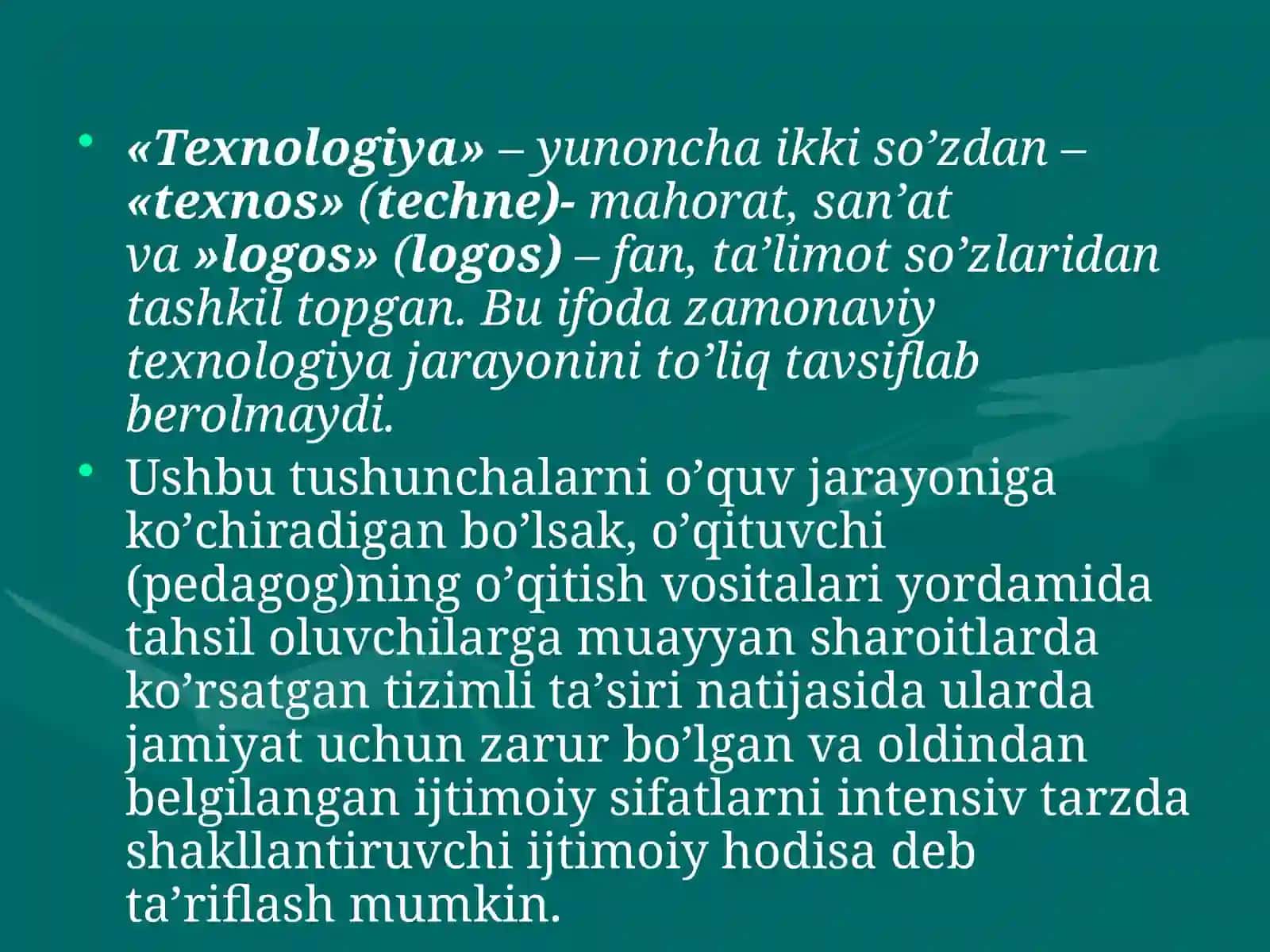 Pedagogik texnologiya va texnologiya 3