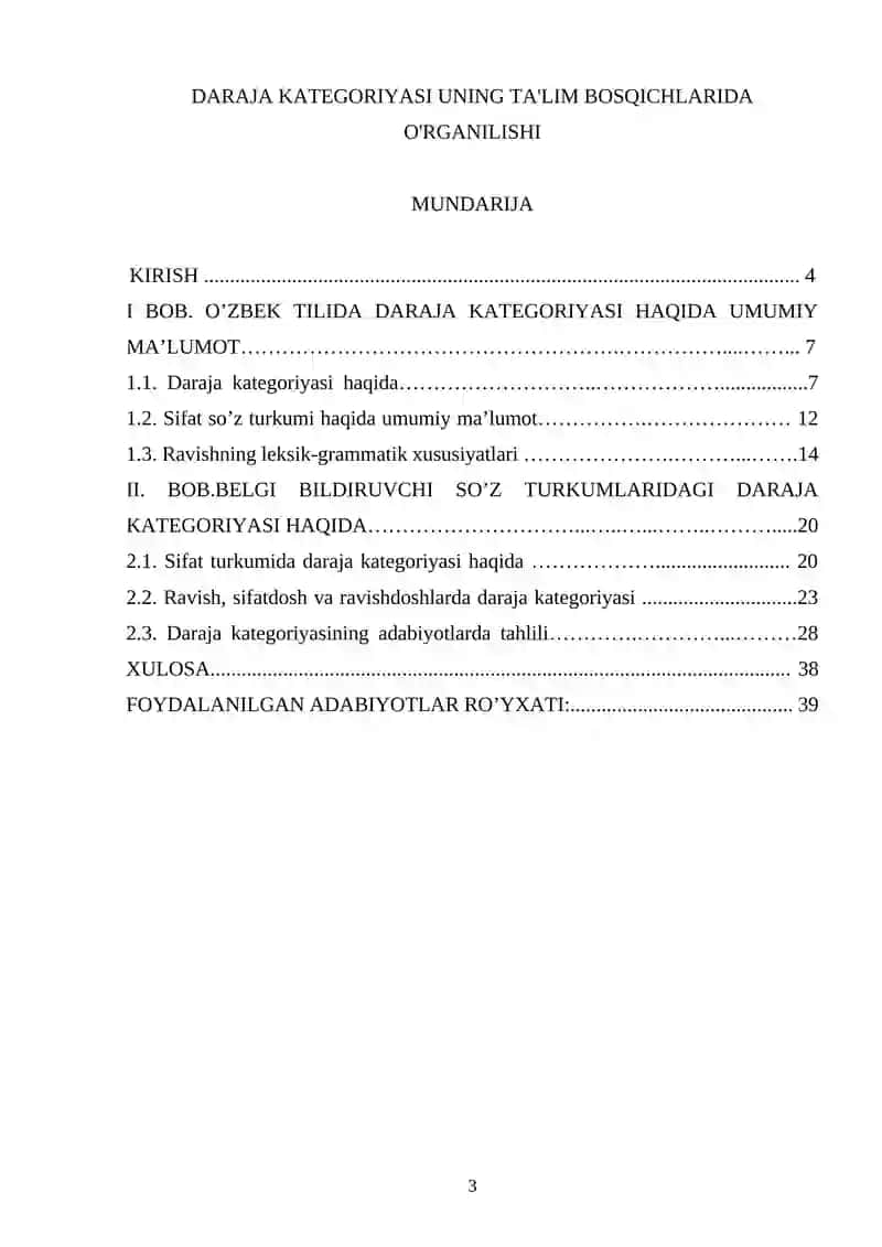 Kurs ishi Toshkent amaliy fanlar universiteti O‘zbek tili va adabiyoti kafedrasida 3