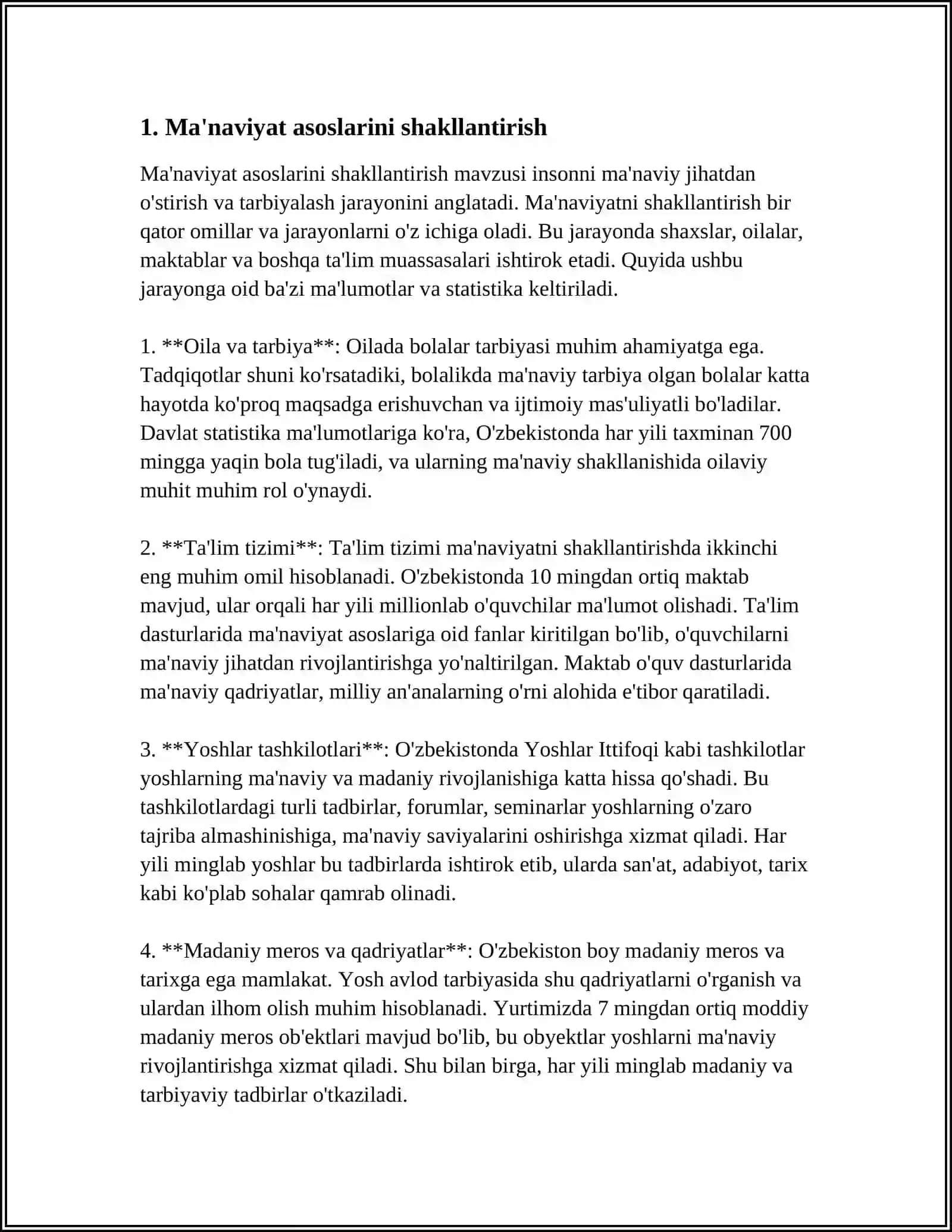 SINFDAN VA MAKTABDAN TASHQARI TARBIYAVIY ISHLARNI AMALGA OSHIRISHDA MA'NAVIYAT BOʻYICHA DIREKTOR OʻRINBOSARINING ISH METODIKASI 3