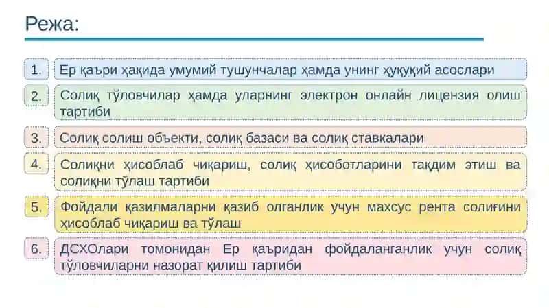 Yer qa’ridan foydalanganlik uchun soliq 3