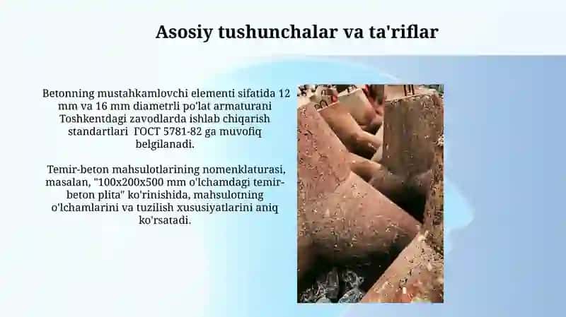 Temirbeton buyumlarining nomenklaturasi 3