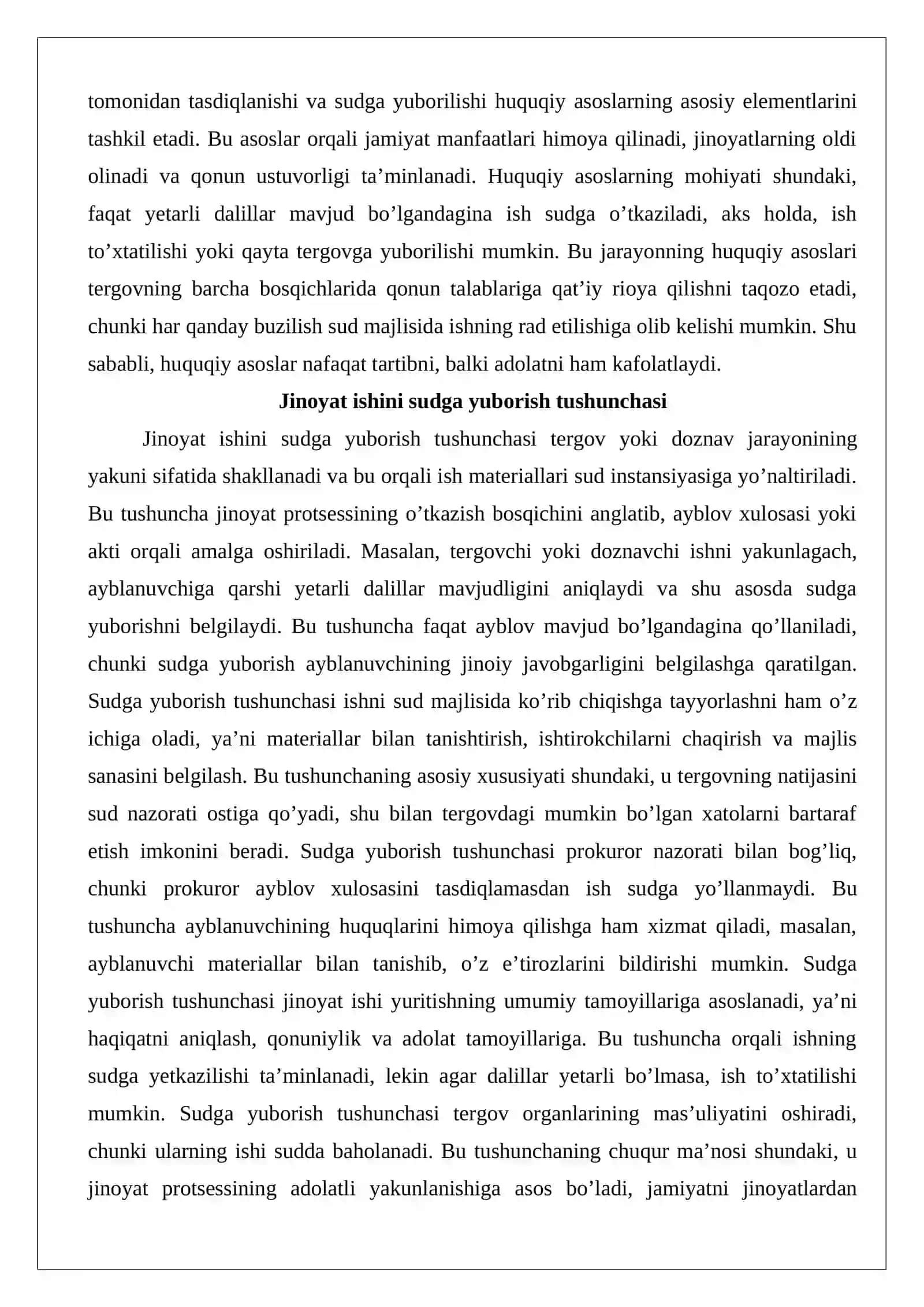 Jinoyat ishini sudga tayinlashning huquqiy asoslari 3
