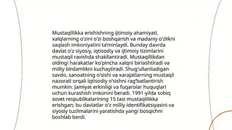 Mustaqillik yillarida Oʻzbekiston ijtimoiy o'zgarishlari 3