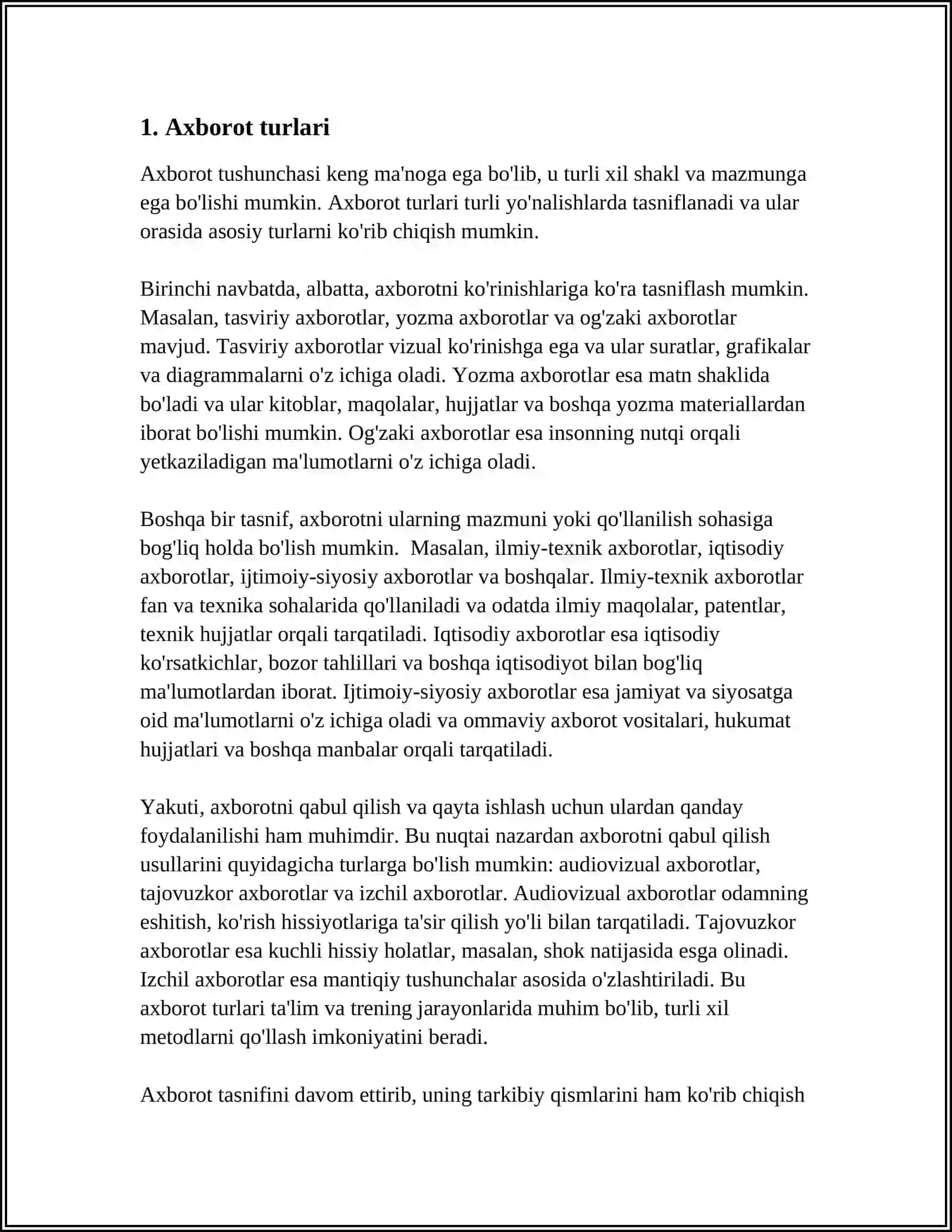 AXBOROT TURLARI VA ISHONCHLILIGI 3