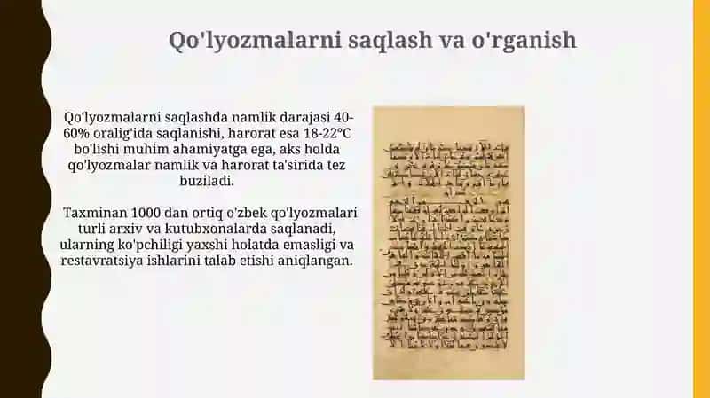 O'rta Osiyoda Arab grafikasining tarqalishi, Sharq qo'lyozmalarining polyagrafik xususiyatlari 3