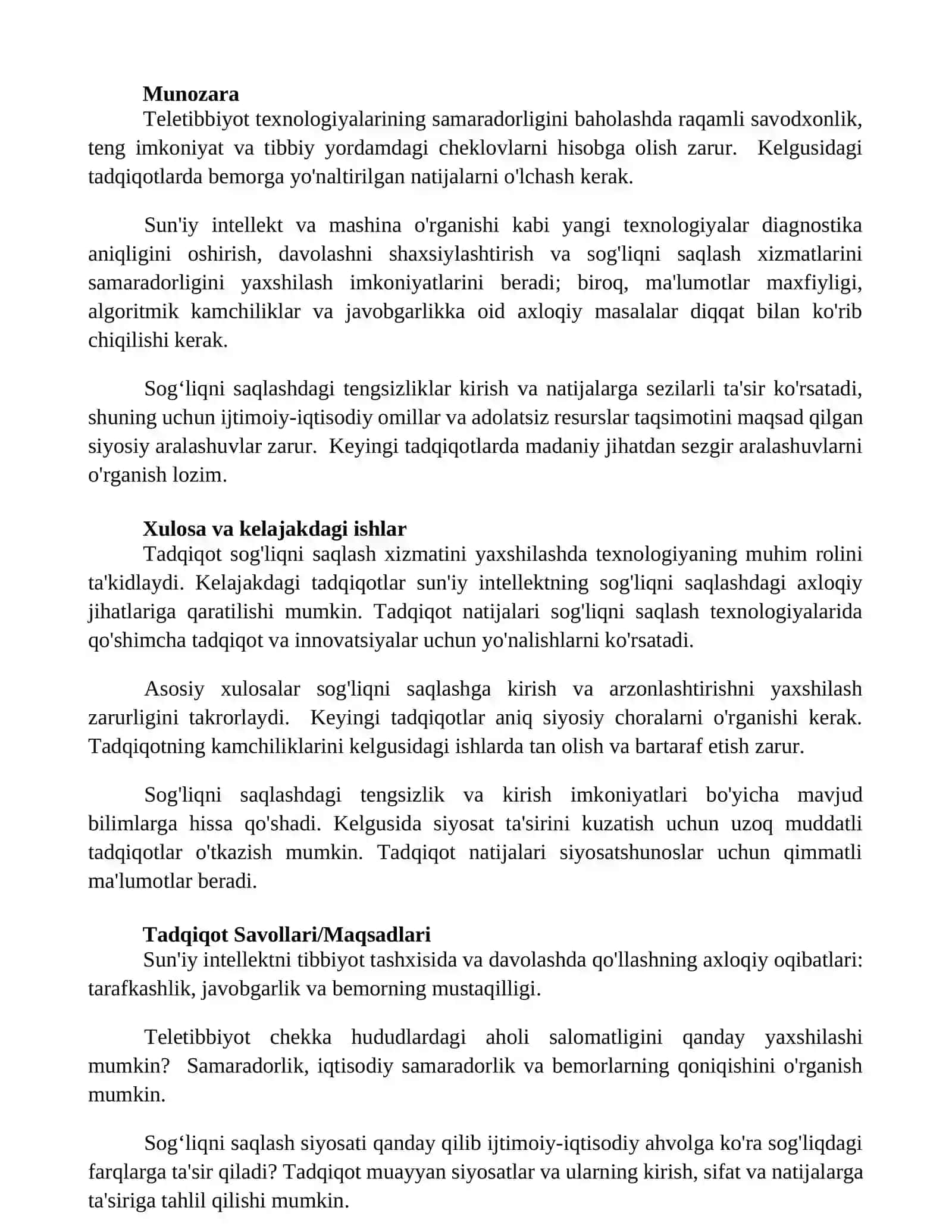 Sog'liqni saqlash mavzusida referat 3
