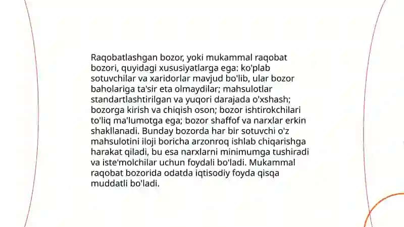 Raqobatlashgan bozorda harakat qiluvchi firma daromadlari 3