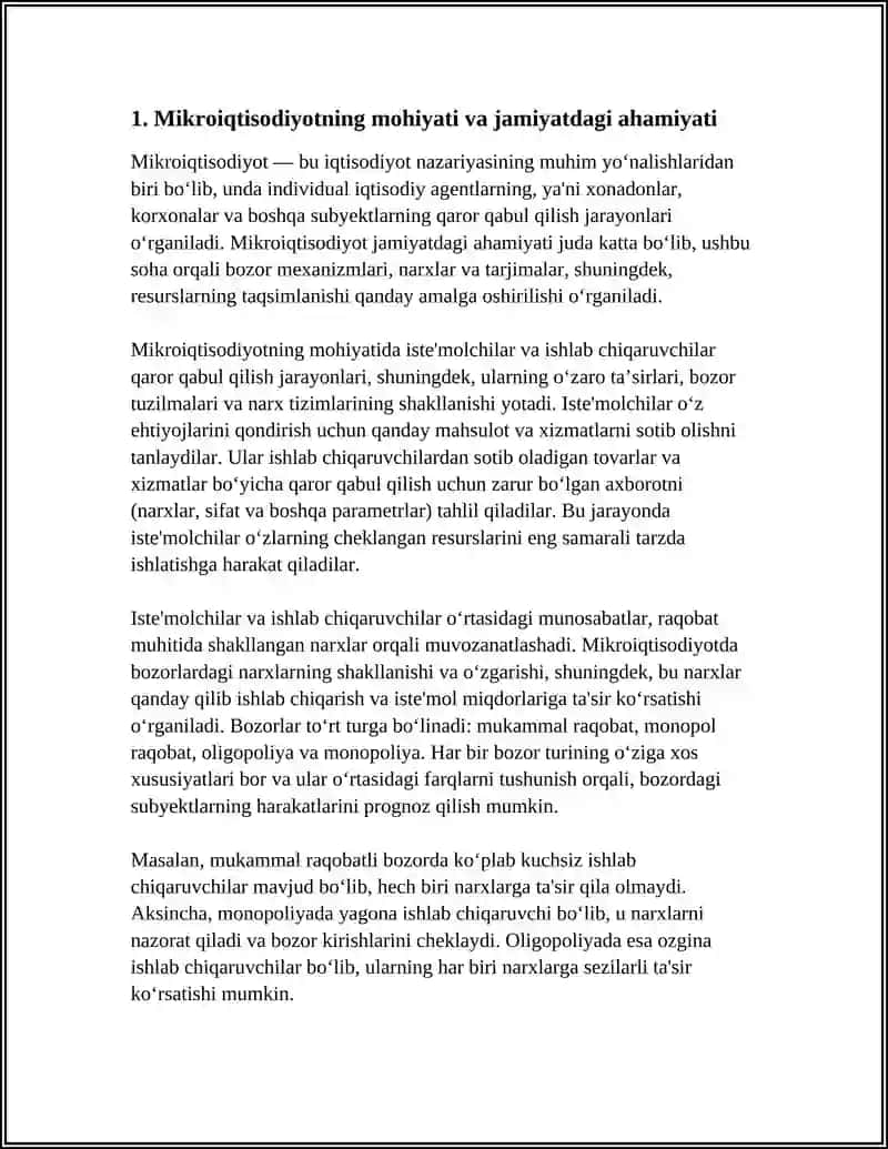 Mikroiqtisodiyotning Ahamiyati 3