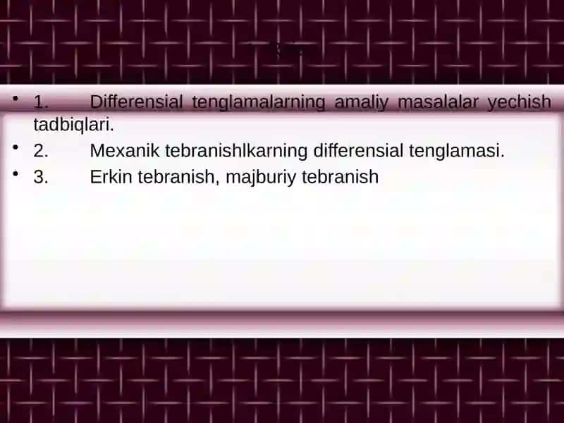 Differentsial tenglamalarning amaliy masalalari 3