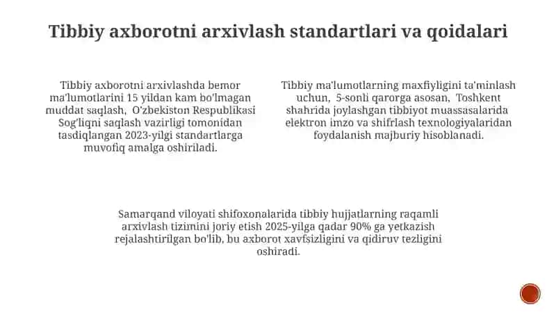 Tibbiyot axborotlarini arxivlash usullari 3