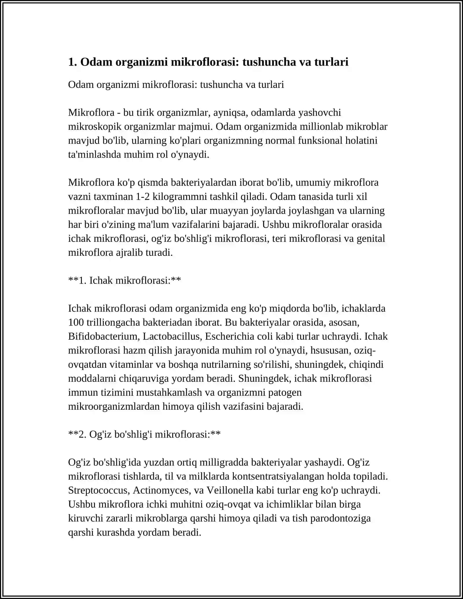ODAM ORGANI TANASI MIKROFLORASI VA MIKROEKOLOGIYASI UNING AHAMIYATI VA VAZIFALARI DISBAKTERIOZLAR 3